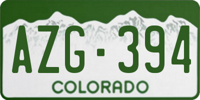 CO license plate AZG394