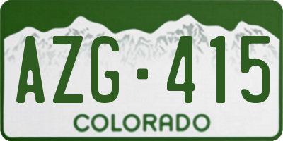 CO license plate AZG415