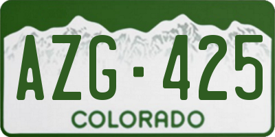 CO license plate AZG425