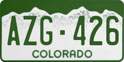 CO license plate AZG426