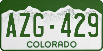 CO license plate AZG429