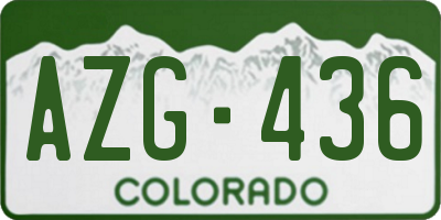 CO license plate AZG436
