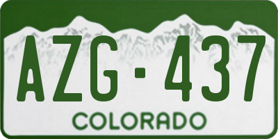CO license plate AZG437