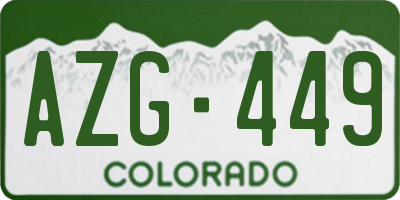 CO license plate AZG449