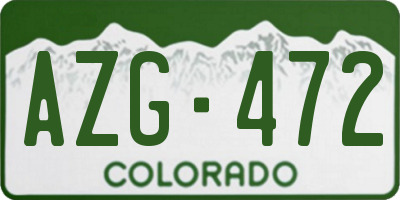 CO license plate AZG472