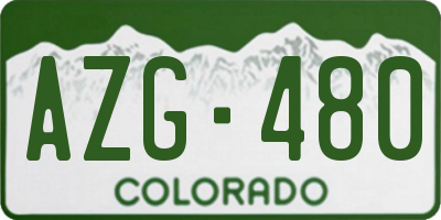 CO license plate AZG480