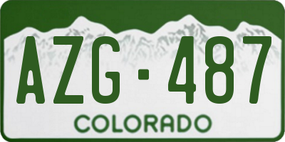 CO license plate AZG487