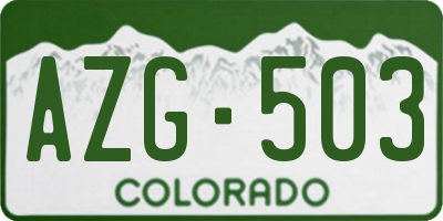 CO license plate AZG503