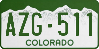 CO license plate AZG511