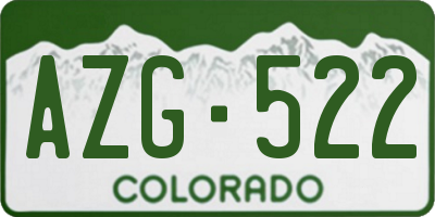 CO license plate AZG522