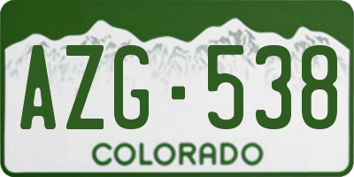 CO license plate AZG538