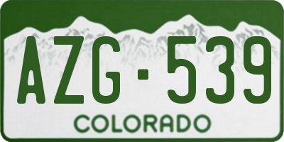 CO license plate AZG539