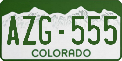 CO license plate AZG555