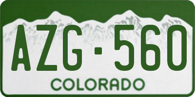 CO license plate AZG560