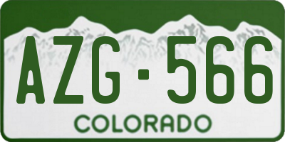 CO license plate AZG566