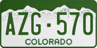 CO license plate AZG570
