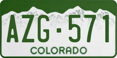 CO license plate AZG571