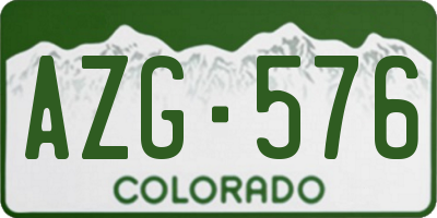 CO license plate AZG576