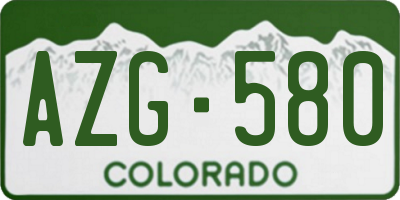 CO license plate AZG580