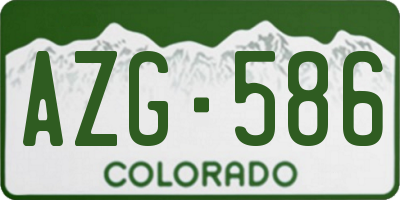 CO license plate AZG586