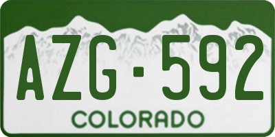 CO license plate AZG592