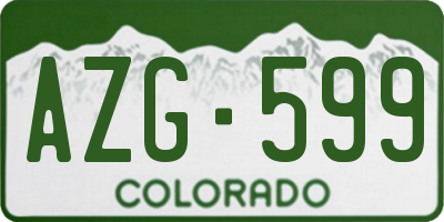 CO license plate AZG599