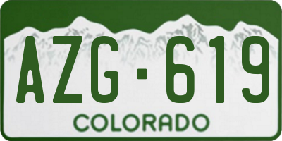 CO license plate AZG619