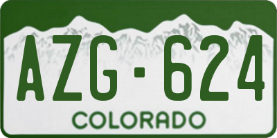 CO license plate AZG624