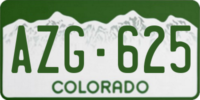CO license plate AZG625