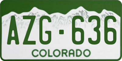 CO license plate AZG636