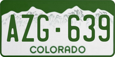 CO license plate AZG639