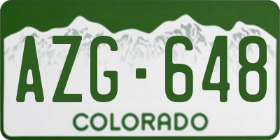 CO license plate AZG648