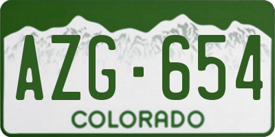 CO license plate AZG654