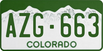 CO license plate AZG663