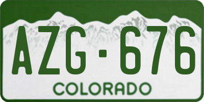 CO license plate AZG676