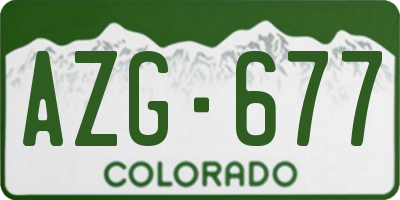 CO license plate AZG677
