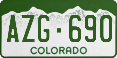 CO license plate AZG690