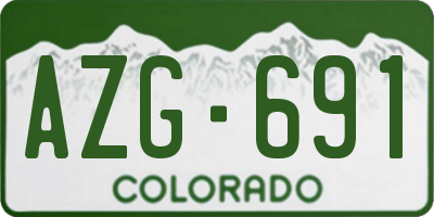 CO license plate AZG691