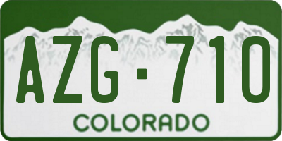 CO license plate AZG710