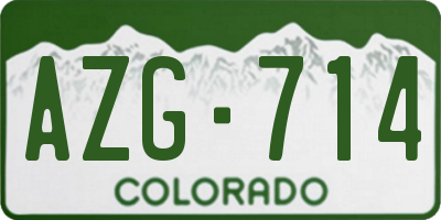 CO license plate AZG714