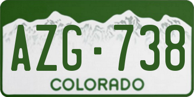 CO license plate AZG738