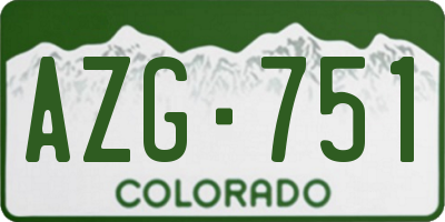 CO license plate AZG751