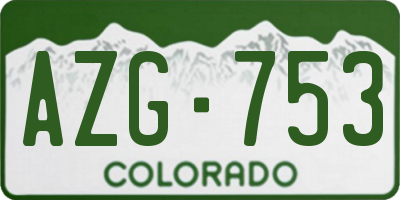 CO license plate AZG753
