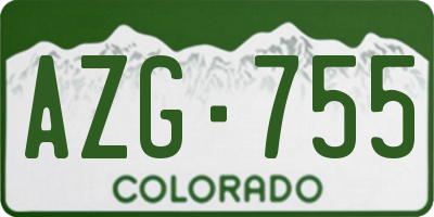 CO license plate AZG755