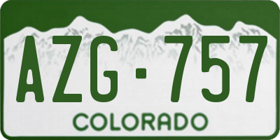 CO license plate AZG757
