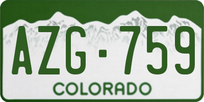 CO license plate AZG759