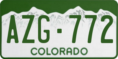 CO license plate AZG772