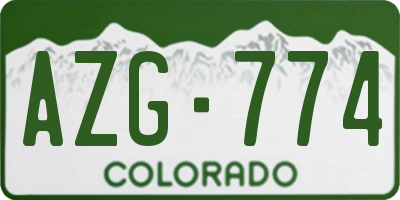 CO license plate AZG774