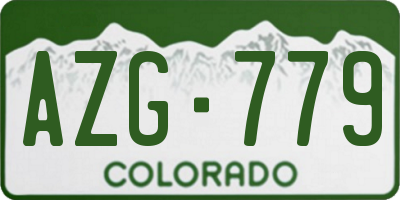 CO license plate AZG779
