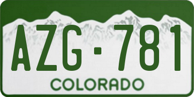 CO license plate AZG781